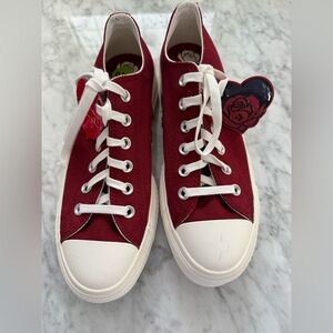 Converse Red Canvas Sneakers with White Soles